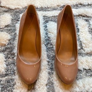 Jcrew nude patent leather pumps